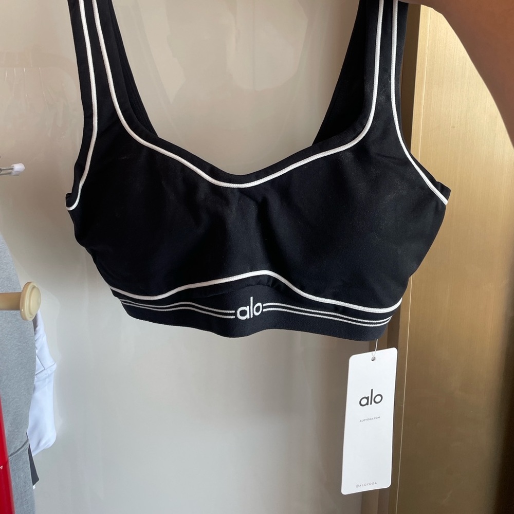 ALO Yoga Black and White Sports Bra